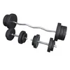 Image de GORILLA SPORTS® Set Barre d'Haltères - 70kg, 2 Barres Courts 35cm et Curl SZ 120cm, Ø30 mm, 14 Disques de Poids, 6 Fermetures, en Plastique - Ensemble d'Haltères, Kit Haltère Musculation, Fitness, Gym
