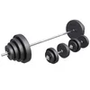 Image de GORILLA SPORTS® Set de Barres d'Haltère - avec Disques de Poids 60kg, 100kg ou 130kg, Ø 30 mm, 170cm, Fermoirs en Forme d'Étoile, Réglables - Barre Longue, Gym, Fitness, Musculation, Haltérophilie
