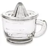 Image de LOBERON Loberon Cindy Presse-citron, élégant, en verre, avec échelle de mesure en relief, robuste, passe au lave-vaisselle, 17 cm, diamètre : 14 cm, transparent