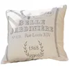 Image de Loberon Abelle Housse de Coussin - Pur Lin - Imprimé nostalgique, Beige