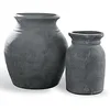Image de Loberon Molduc Lot de 2 vases - Patine reprenant l’Aspect du Fer oxydé - Nuances de Couleurs Sombres, Gris Vieilli