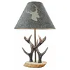 Image de LOBERON Lampe à poser Lodge - pin, fer - H/D env. 42/28 cm - gris/marron