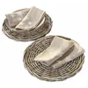 Image de LOBERON Lot de 2 plateaux de présentation en rotin Bland - H/Ø env. 2/33 cm - marron - Rotin, marron