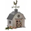 Image de Loberon Petite Maison déco Beaujeau - H/L/P env. 44/27 / 20.5 cm - Blanc Vieilli - Lamibois - Bois de Sapin - Fer, Blanc Vieilli