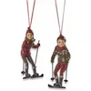 Image de Loberon Lot de 2 Figurines Gulbin, Rouge Vieilli/Marron Vieilli