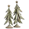 Image de Loberon Lot de 2 sapins décoratifs Cour, Étain, Hauteur: 38cm, Ø: 17cm, Vert Vieilli - décorations de Noël, Vert Vieilli