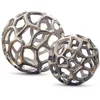 Image de Loberon Lot de 2 décorations Venay - Hauteur: 15cm, Ø: 15cm, Hauteur: 10cm, Ø: 10cm - argenté - Fonte d’Aluminium, argenté