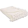 Image de Loberon Plaid Amlamé - Coton - H/L env. 130/170 cm, Franges: Longueur: 9cm - crème, Blanc