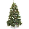Image de Loberon Sapin de Noël Bindley, Fer, Tressage en polyéthylène, PVC, Polypropylène, Pomme de pin: cà´nes d’épicéa, Baies: Mousse, Neige: Coton, H/Ø env. 180/116 cm, Vert - Noël, Vert