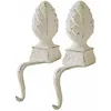 Image de Loberon Lot de Pommes de pin en Fer Lucielle | Décoration de Noël Patères | Décoration de Table en Fonte | pour Manteaux de cheminée, étagères et commodes | 2 pièces | Blanc Vieilli, Blanc Vieilli