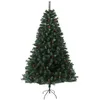 Image de SVITA Sapin de Noël artificiel avec pommes de pin et houx avec 1017 branches et support en métal (aiguilles Luvi, 210 cm)