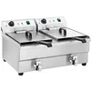 Image de Royal Catering Friteuse Électrique 2 x 3 200 W, 2 x 16 l Au Total / 2 x 12 l D’Huile, Thermostat, 2 Robinets, Acier Inoxydable, De Restaurant Double Professionnelle Commerciale