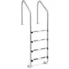 Image de Uniprodo Échelle De Piscine pour Piscine Creusée Enterrée UNI_Pool_Ladder_1820 (Profil Normal, 4 marches, INOX, 180 kg Max)