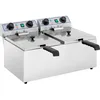 Image de Royal Catering Friteuse Électrique De Restaurant Double Deux Bacs Professionnelle RCTF-13DH (2x 3 200 W, 2x 13 l, Minuterie 60 Min., Cuves Amovibles, Zones Froides, Inox)