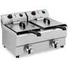 Image de Royal Catering Friteuse Électrique 2 x 10 L Zone Froide Thermostat De Restaurant Double Avec Robinet Professionnelle Commerciale