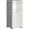 Image de Meuble de salle de bain Rangement bas - 1 porte & 1 tiroir - Blanc - L 37 x P 31 x H 79 cm - AMANDA