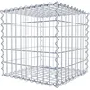 Image de GABIONA Panier de Pierre Gabion carré, Largeur de Maille 5 x 10 cm, Profondeur 50 cm, Spirale Fermeture, galvanisé 50 x 50 x 50 cm