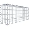 Image de GABIONA Panier de Pierre Gabion carré, Largeur de Maille 5 x 10 cm, Profondeur 20 cm, Panier de Culture Type 3, Spirale Fermeture, galvanisé 100 x 40 x 20 cm