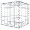 Image de GABIONA Panier de Pierre Gabion carré, Mailles 10 x 10 cm, Profondeur 50 cm, Spirale Fermeture, galvanisé 50 x 50 x 50 cm