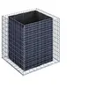 Image de GABIONA Plate-Bande surélevée Panier de Pierre Gabion carré, Largeur de Maille 5 x 10 cm, Longueur 100 cm, épaisseur 10 cm, Spirale Fermeture, galvanisé 100 x 100 x 90 cm
