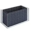 Image de GABIONA Plate-Bande surélevée Pierre Panier en Gabion carré, Largeur de Maille 5 x 5 cm, Longueur 200 cm Épaisseur 10 cm, Spirale Fermeture, galvanisé 200 x 100 x 100 cm