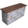 Image de GABIONA Panier de Pierre Gabion Banque, 105 x 50 x 30 cm, Spirale Fermeture, galvanisé Maschenweite 5 x 10 cm Cumaru