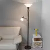 Image de Lucande Lampe sur pied Dunja, blanc/rouille, métal, lampe de lecture
