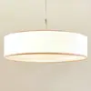 Image de Suspension Lindby Sebatin, Ø 50 cm, blanc, tissu, E27