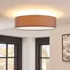 Image de Plafonnier Lindby Sebatin, Ø 50 cm, gris, tissu, E27