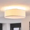 Image de Plafonnier Lindby Sebatin, Ø 40 cm, crème, tissu, E27