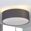 Image de Plafonnier Lindby Sebatin, Ø 40 cm, gris, tissu, E27