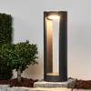 Image de Lucande, luminaire pour socle LED Dylen, gris, métal, 50 cm, IP65