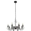 Image de Lucande Lustre Caleb à intensité variable (Traditionnel) en Marron Métal e. a. pour Couloir (à 8 lampes, E14) Suspension suspension lustre lampe plafonnier