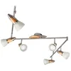 Image de Lindby Plafonnier Marena à intensité variable (Traditionnel) en Marron Métal e. a. pour Salon & Salle manger (à 6 lampes, E14) Luminaire Lampe Plafond Eclerage Eclairage