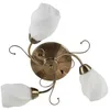 Image de Lindby Plafonnier Amedea à intensité variable (Antique, Classic) en Bronze Verre e. a. pour Salon & Salle manger (à 3 lampes E14) Luminaire Lampe Plafond Eclerage