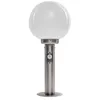 Image de Lindby Luminaire extérieur Vedran à intensité variable (Moderne) en Gris Inox (1 lampe,à E27), Borne lumineuse luminaire pour socle