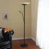 Image de Lampe sur pied LED Lindby Ragna, lampe de lecture LED, marron foncé, à