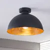 Image de Lindby plafonnier Lya, Ø 31 cm, noir-doré, métal, E27