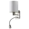 Image de Lindby LED Applique Murale Tissu Shajan (Moderne) en Blanc Textile e. a. pour Salon & Salle à manger (1 lampe,à E27), Lampe Eclairage Luminaire Mural