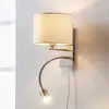 Image de Lindby applique murale Florens, nickel, lampe de lecture LED, 23,5 cm