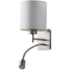 Image de Lindby LED Applique Murale Tissu Camilo (Moderne) en Blanc Textile e. a. pour Salon & Salle à manger (1 lampe,à E27), Lampe Eclairage Luminaire Mural