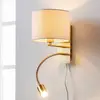 Image de Applique murale Lindby Florens, laiton, lampe de lecture LED, 23,5 cm