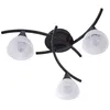 Image de Lindby Plafonnier Della à intensité variable (Traditionnel) en Noir Verre e. a. pour Salon & Salle manger (à 3 lampes, E14) Luminaire Lampe Plafond Eclerage Eclairage