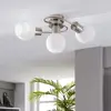 Image de Lindby plafonnier Ciala, 3 lampes, couleur nickel, verre