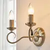 Image de Applique murale Lindby Marnia, laiton vieilli, à 2 lampes, 27 cm, E14