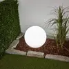 Image de Lampe solaire LED Lindby Lago, Ø 30 cm, boule, piquet de terre, blanc