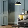 Image de Lampadaire arqué Jonera de Lindby, noir, métal, E27, hauteur 185 cm
