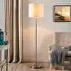 Image de Lindby Lampe sur pied Parsa, blanc, textile, hauteur 167 cm, E27