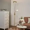 Image de Lampadaire à éclairage indirect LED Lindby Eda, hauteur 180 cm, laiton, à