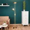 Image de Lindby LED Lampadaire Josefin, laiton, lampe de lecture, intensité variable